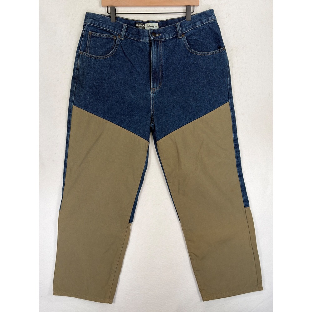 Guide Series Mens Relaxed Fit Brush Hunting Jeans Blue Denim Tan 40x30 Outdoor